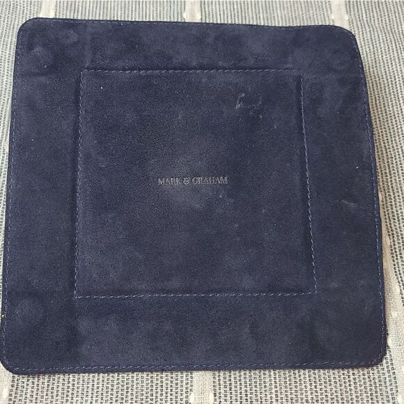 MARK AND GRAHAM Navy Blue Suede Catch All - Picture 2 of 7